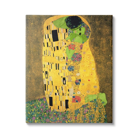 Stupell Industries Funny Classic Klimt Aliens Canvas Wall Art